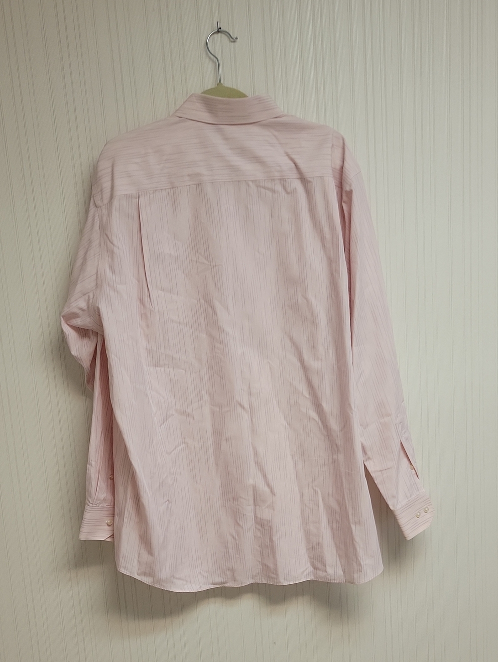 Paul Fredrick Men’s Light Pink Long-Sleeve Dress Shirt 17 1/2 × 36. Office - Picture 4 of 5